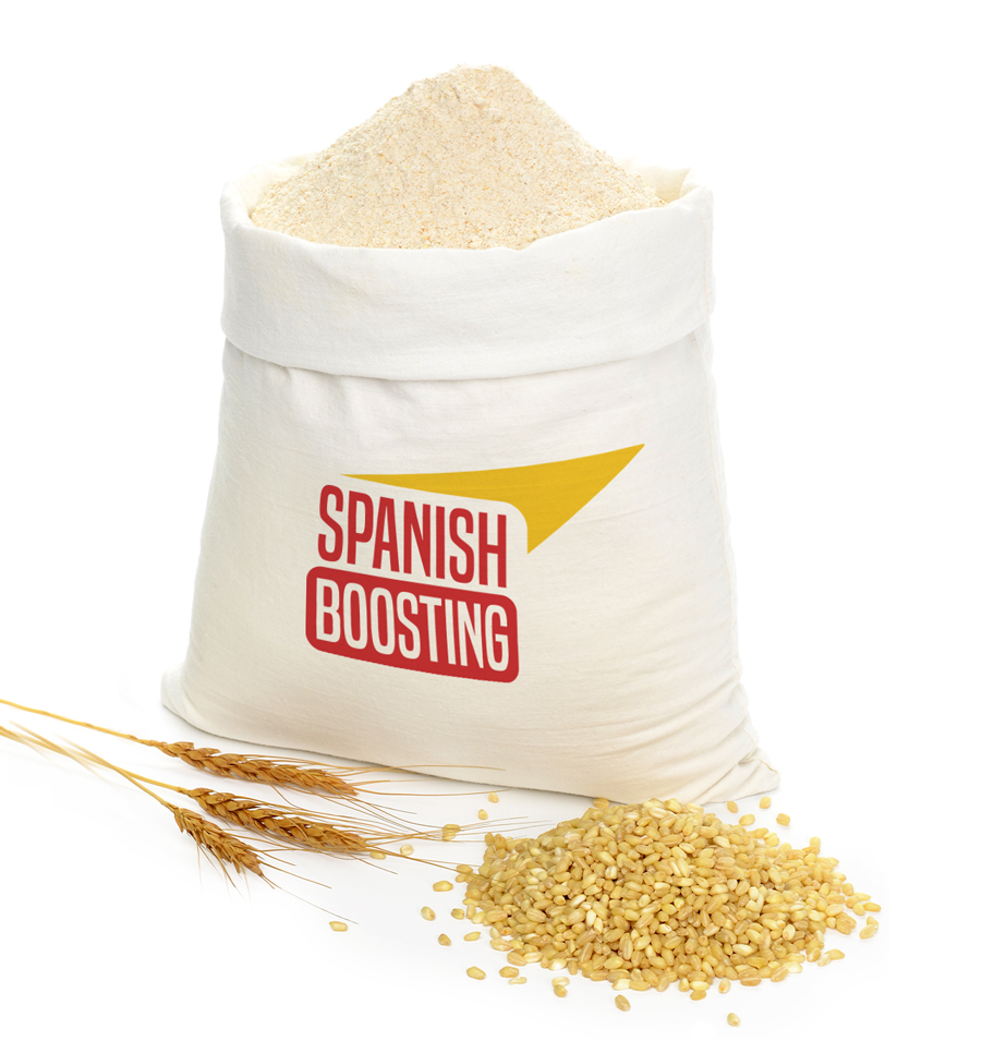 flour bulk bag with wheat grains